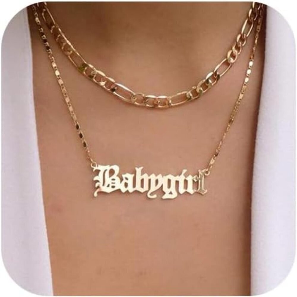 Gold Figaro Necklace Chain for Women Layered Pendant Jewelry Tangle-Free - Picture 1 of 6